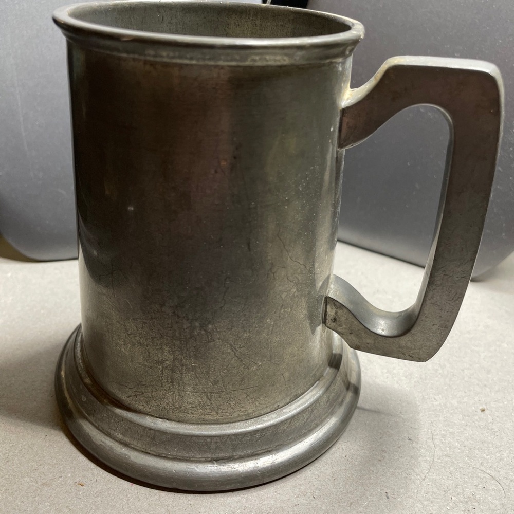 English Remiel Sheffield Glass Bottom Pewter Pint Made In England Vintage “OG”